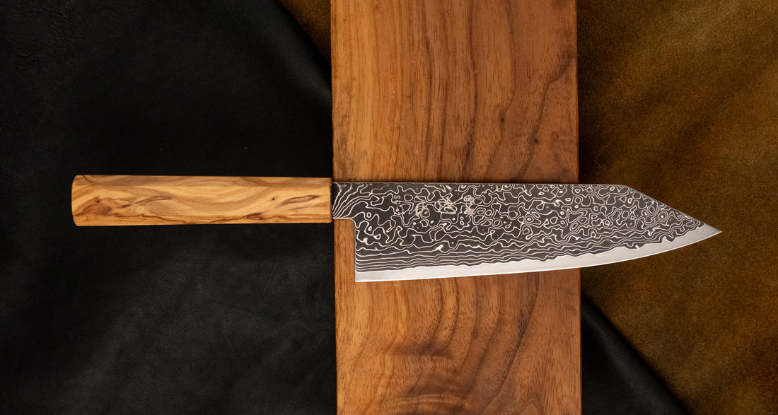 Hatsukokoro Mercury Bunka Kurozome Damascus 180 mm [Mono Olivewood]