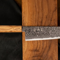 Hatsukokoro Mercury Bunka Kurozome Damascus 180 mm [Mono Olivewood]