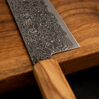 Hatsukokoro Mercury Kiri-Gyuto Kurozome Damascus 210 mm [Mono Olivewood]
