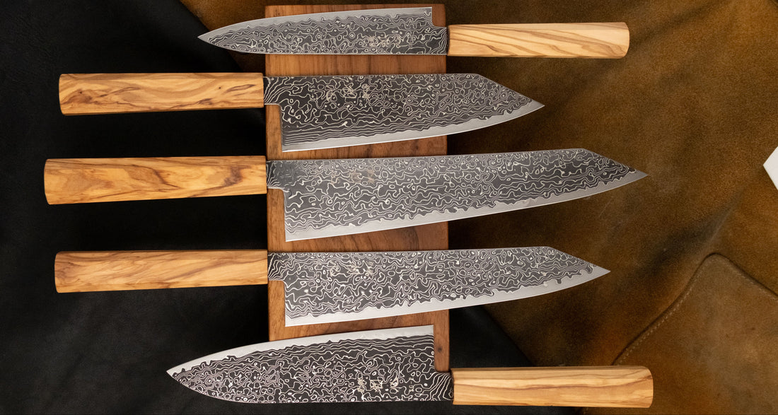 Hatsukokoro Mercury Kiri-Gyuto Kurozome Damascus 240 mm [Mono Olivewood]