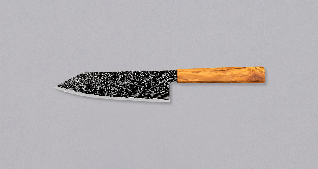 Hatsukokoro Mercury Bunka Kurozome Damascus 180 mm [Mono Olivewood]