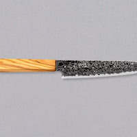 Hatsukokoro Mercury Petty Kurozome Damascus 150 mm [Mono Olivewood]