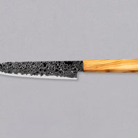 Hatsukokoro Mercury Petty Kurozome Damascus 150 mm [Mono Olivewood]