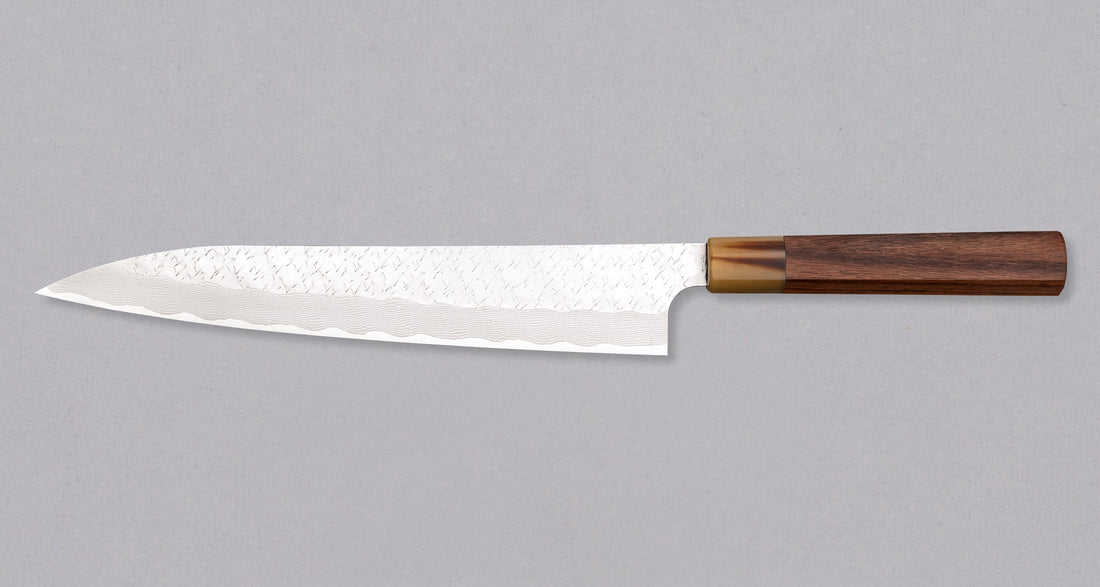 Nigara Sujihiki STRIX Damascus Tsuchime Wa Rosewood 270 mm
