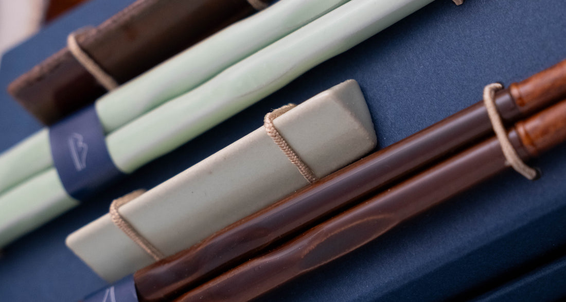 KURABI Mino set zdjelica i štapića za jelo – japanska keramika Yusai