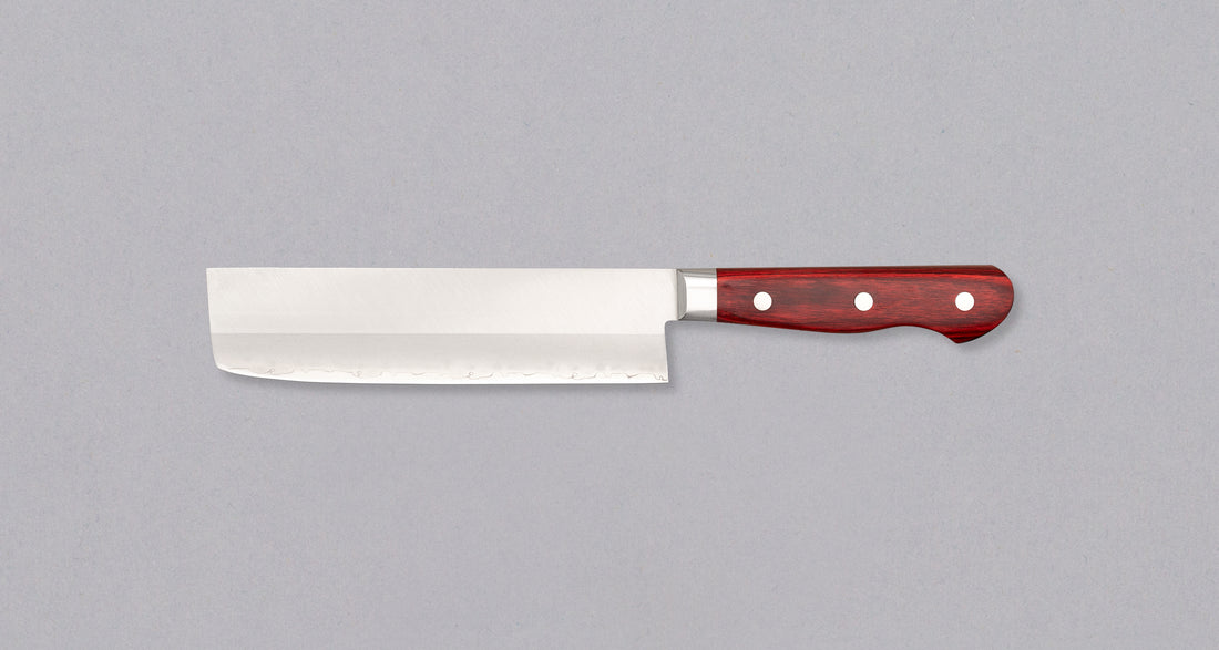 Seki Kotetsu Nakiri VG-10 Migaki 165 mm [red pakkawood]