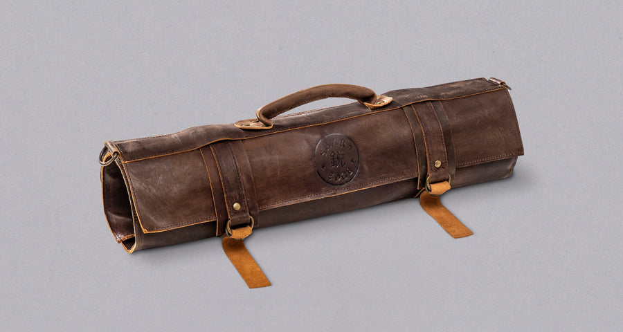 SharpEdge kožna torba za noževe - smeđa [10 džepova]