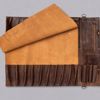 SharpEdge kožna torba za noževe - smeđa [10 džepova]