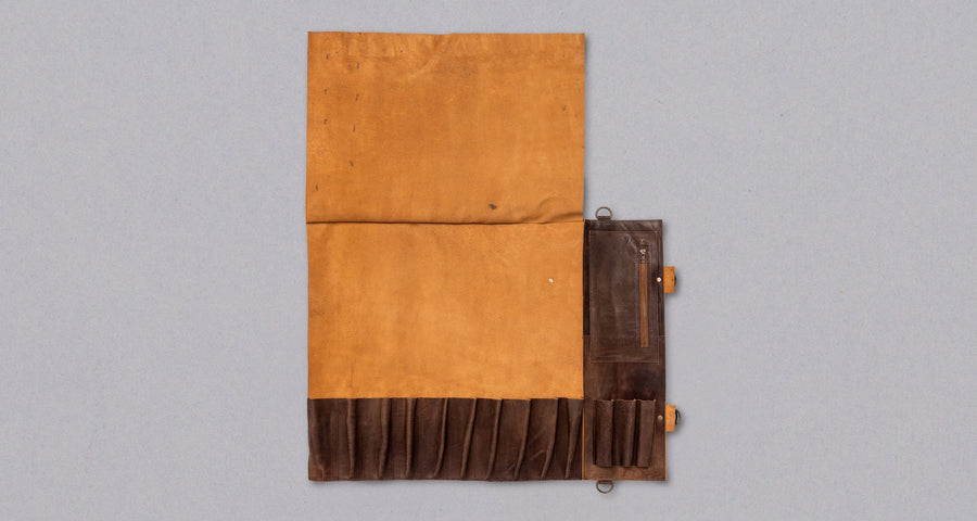 SharpEdge kožna torba za noževe - smeđa [10 džepova]