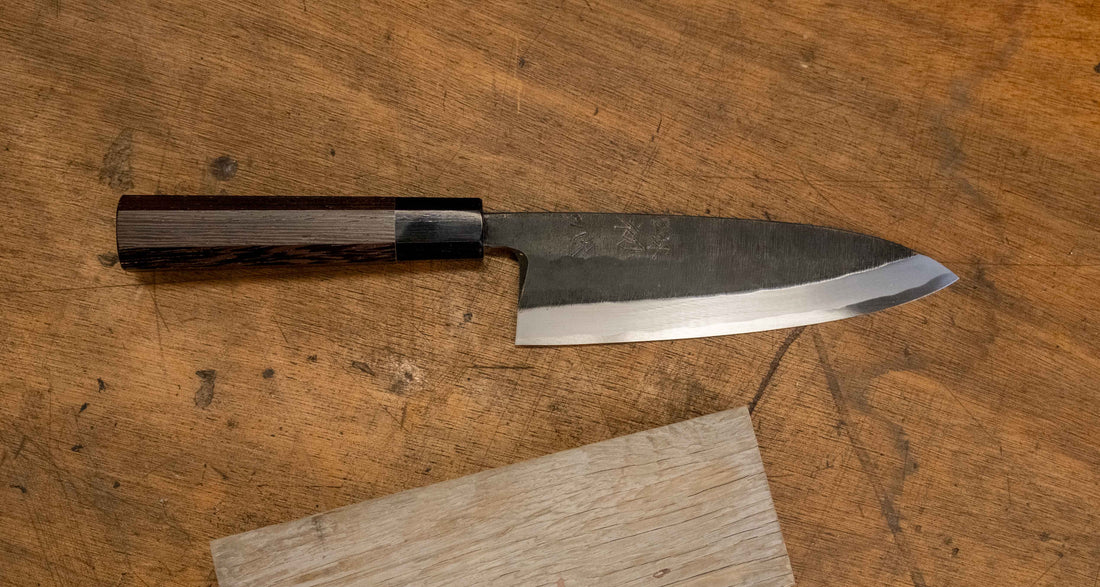 Shirasagi Deba Aogami #2 Tsuchime Kuro-uchi 180 mm