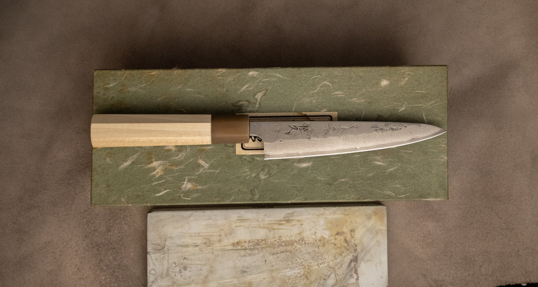 Tsunehisa Petty Swedish Steel Damascus Washiji 135 mm