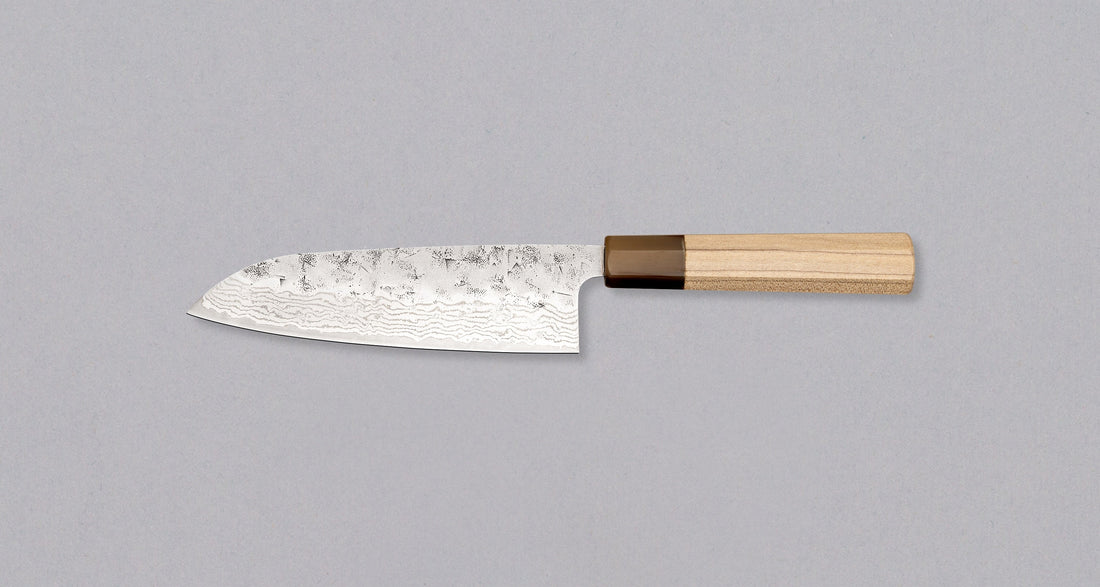 Tsunehisa Santoku Swedish Steel Damascus Washiji 165 mm