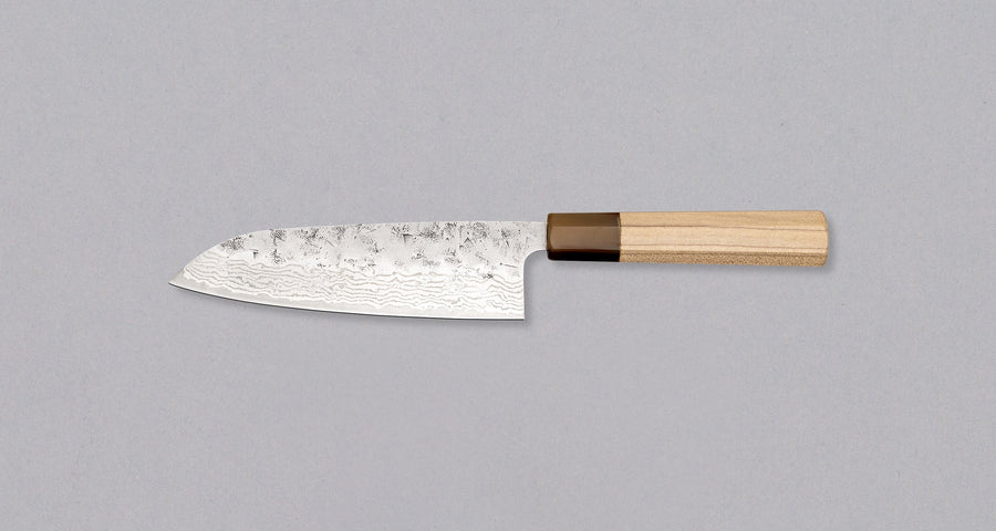 Tsunehisa Santoku Swedish Steel Damascus Washiji 165 mm