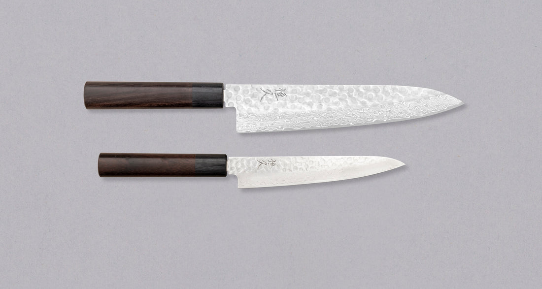 [SET] Tsunehisa VG-10 Damascus Tsuchime Set [Petty + Gyuto]