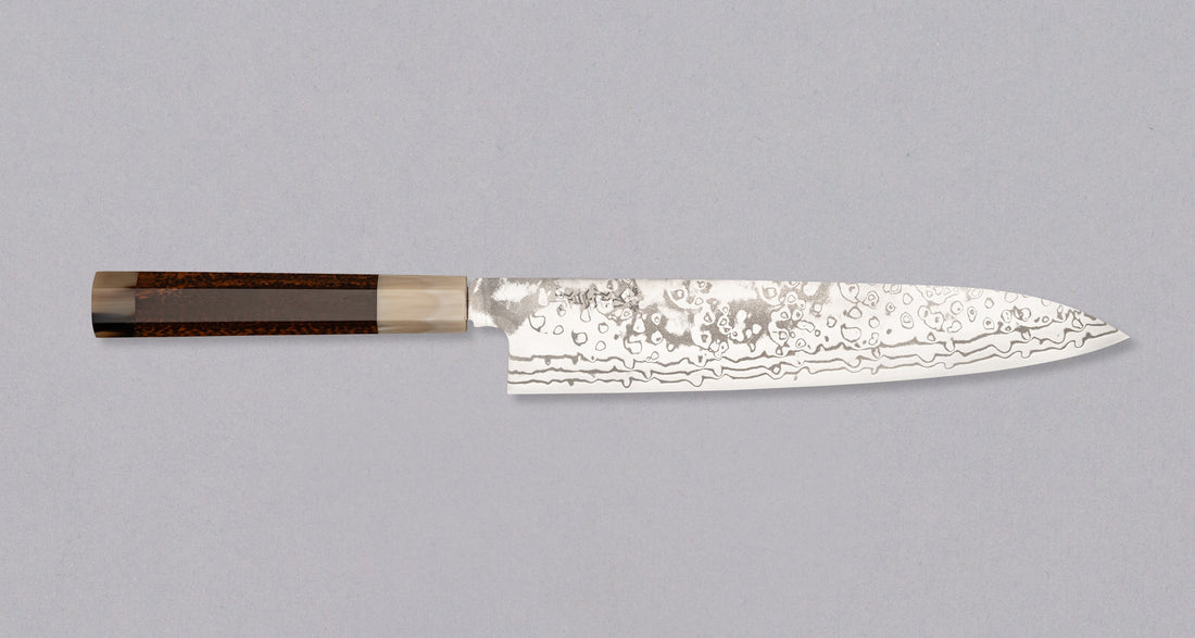 ZDP-189 Gyuto Damascus Snake Blond Buffalo 240 mm [limited]